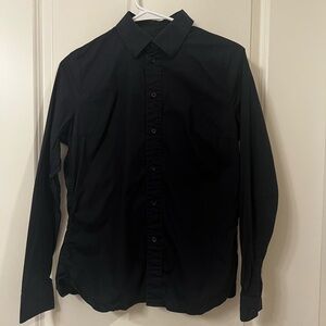 G Star Raw Shirt Womens Size Medium Black Button Up Cotton Long Sleeve (0218)